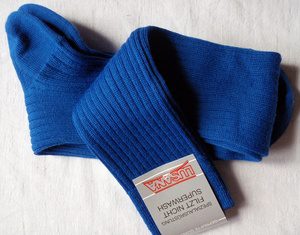 chaussette-laine-bleue-homme-femme-longue