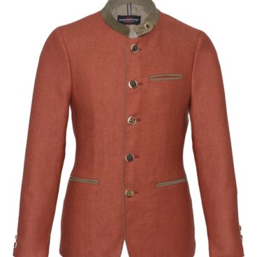 Austrian orange jacket for men steinbock edelweiss