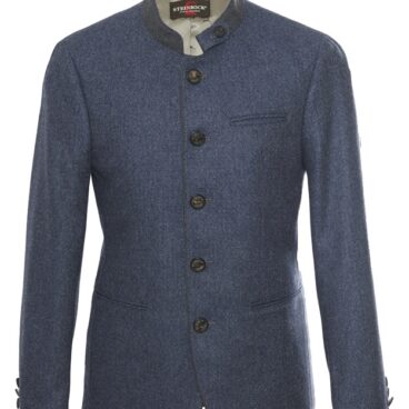 Austrian jacket man gamlitz blue edelweiss steinbock