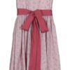 Robe rose imprimée à manches bouffantes et ceinture