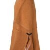 Manteau long orange sans manches en laine