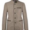 Veste en laine beige à boutons gris