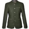 Veste verte en tweed à boutons