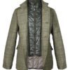 Veste tweed verte avec doublure matelassée grise