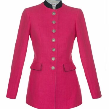 Veste femme élégante rose avec boutons dorés