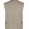 Gilet beige sans manches avec col montant
