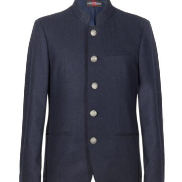 Veste bleue élégante avec boutons argentés