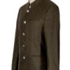 Veste en laine grise avec boutons argentés
