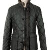 Veste matelassée vert foncé à fermeture éclair