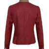 Veste en tweed rouge vue de dos